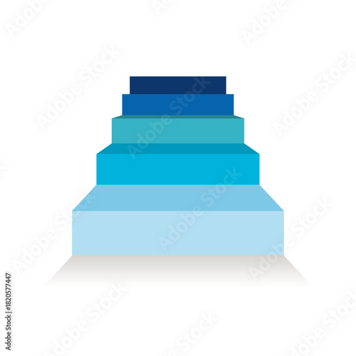 成長ステップを表すシンプルな階段図・ビジネス進捗の段階フローイラスト