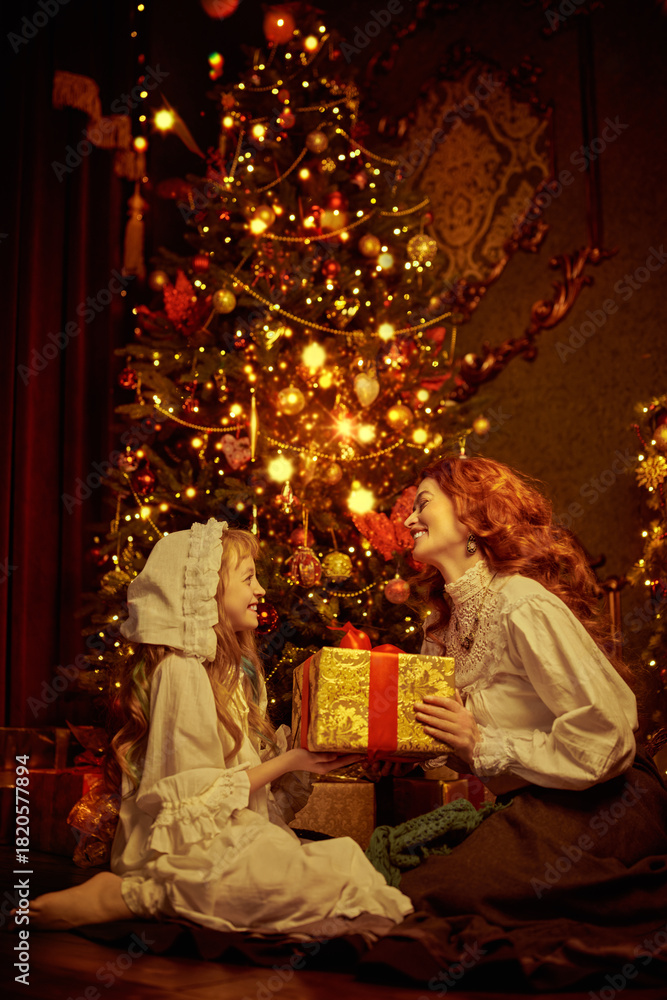 Naklejka premium Mother Daughter Christmas