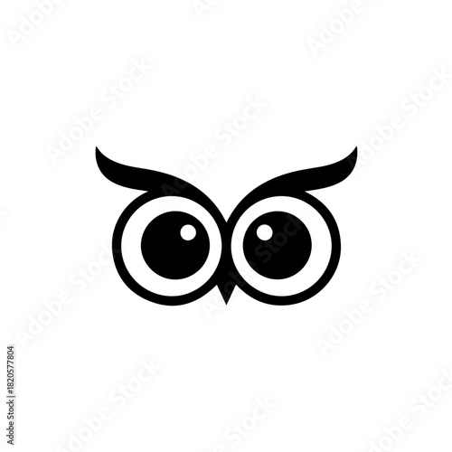 Stylized owl eyes isolated on transparent background