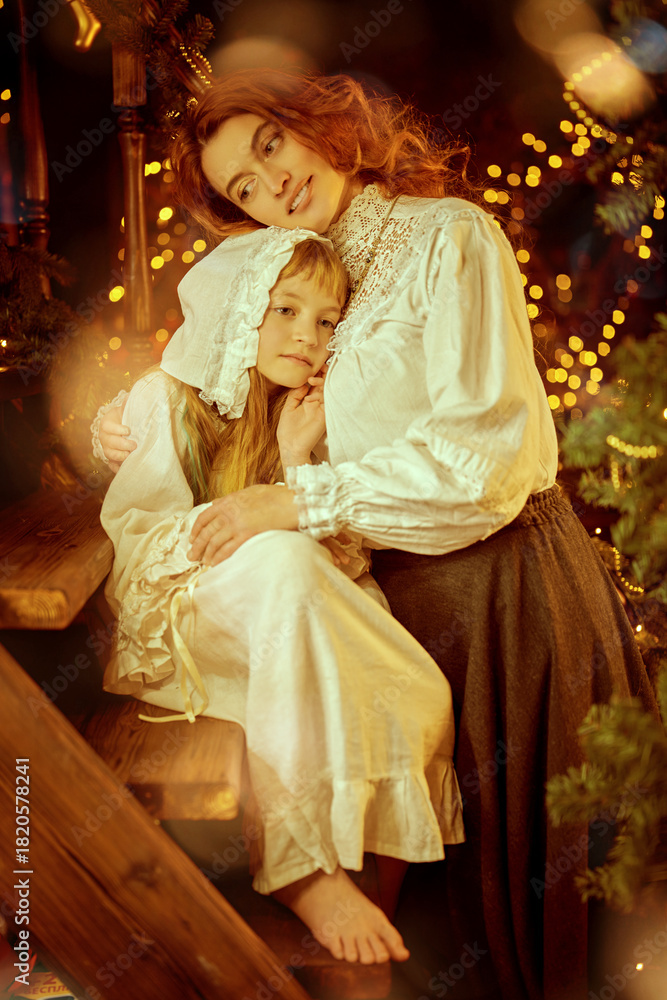 Naklejka premium Tender Christmas Embrace