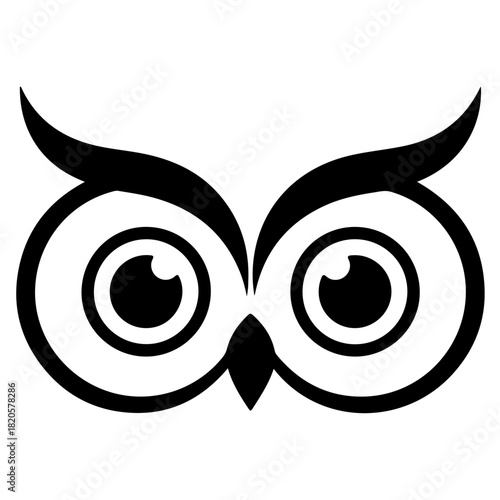 Stylized owl icon isolated on transparent background