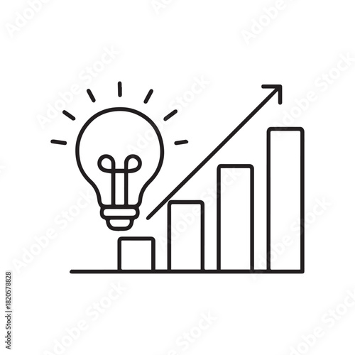 Innovative ideas leading to business growth and upward trending success