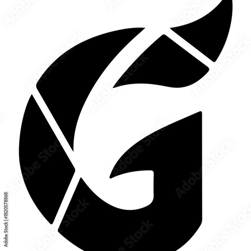 Stylized letter g logo isolated on transparent background