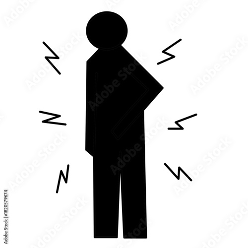 human silhouette suffering from full body pain ache medical icon silhouette.eps
