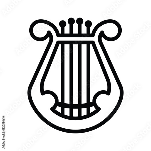 Lyre musical instrument icon