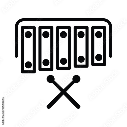Xylophone musical instrument icon
