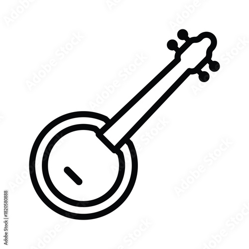 Banjo musical instrument icon