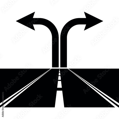 A road splits into two directions, symbolizing a choice or decision to be made.