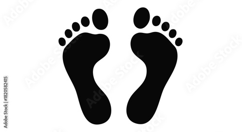 Pair of human footprints left and right mark isolated