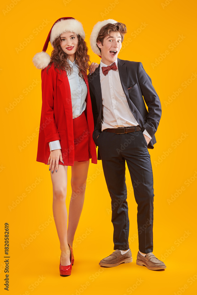 Fototapeta premium glamorous xmas couple