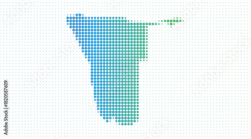 Namibia dotted map in modern halftone style
