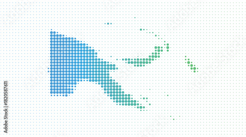 Papua New Guinea dotted map in modern halftone style