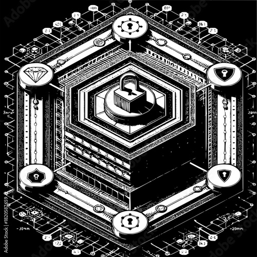 Post-quantum cryptography showing layered security architecture with quantum-resistant encryption for data protection infrastructure
