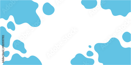 シンプルな水色の牛柄のフレーム