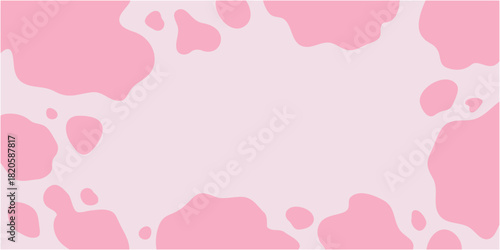 ピンクの牛柄フレーム