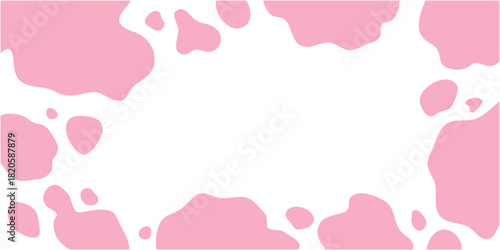 ピンクの牛柄フレーム