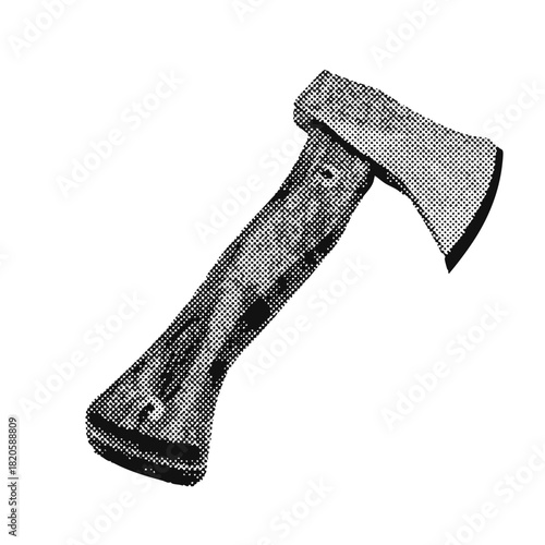 camping axe halftone grunge vector design element