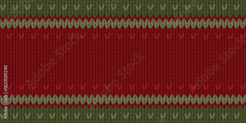 Abstract red and green wool knitted texture seamless pattern background