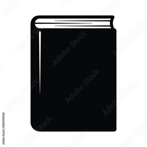 Book silhouette icon with folded page shape