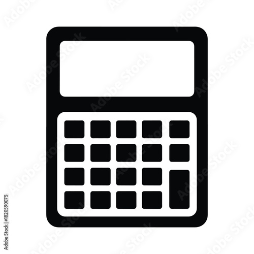 Calculator silhouette icon with button layout