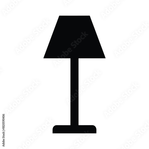 Lamp silhouette icon with stand and lampshade