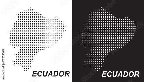 Ecuador Dot Map Vector, Digital Geometric Silhouette, Infographic Template, Point Scale Technology Concept, South America Country EPS