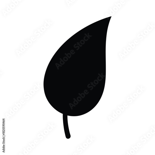 Leaf silhouette curved natural shape icon