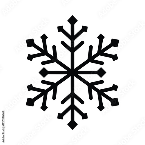 Snowflake silhouette geometric winter icon