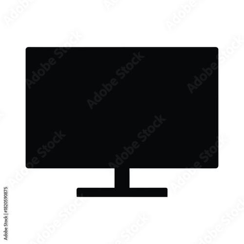 Television silhouette screen display icon