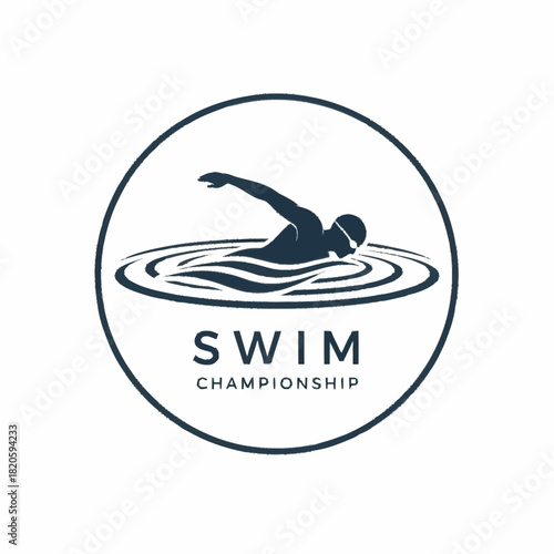 Monochrome logo design for a swim championship event.