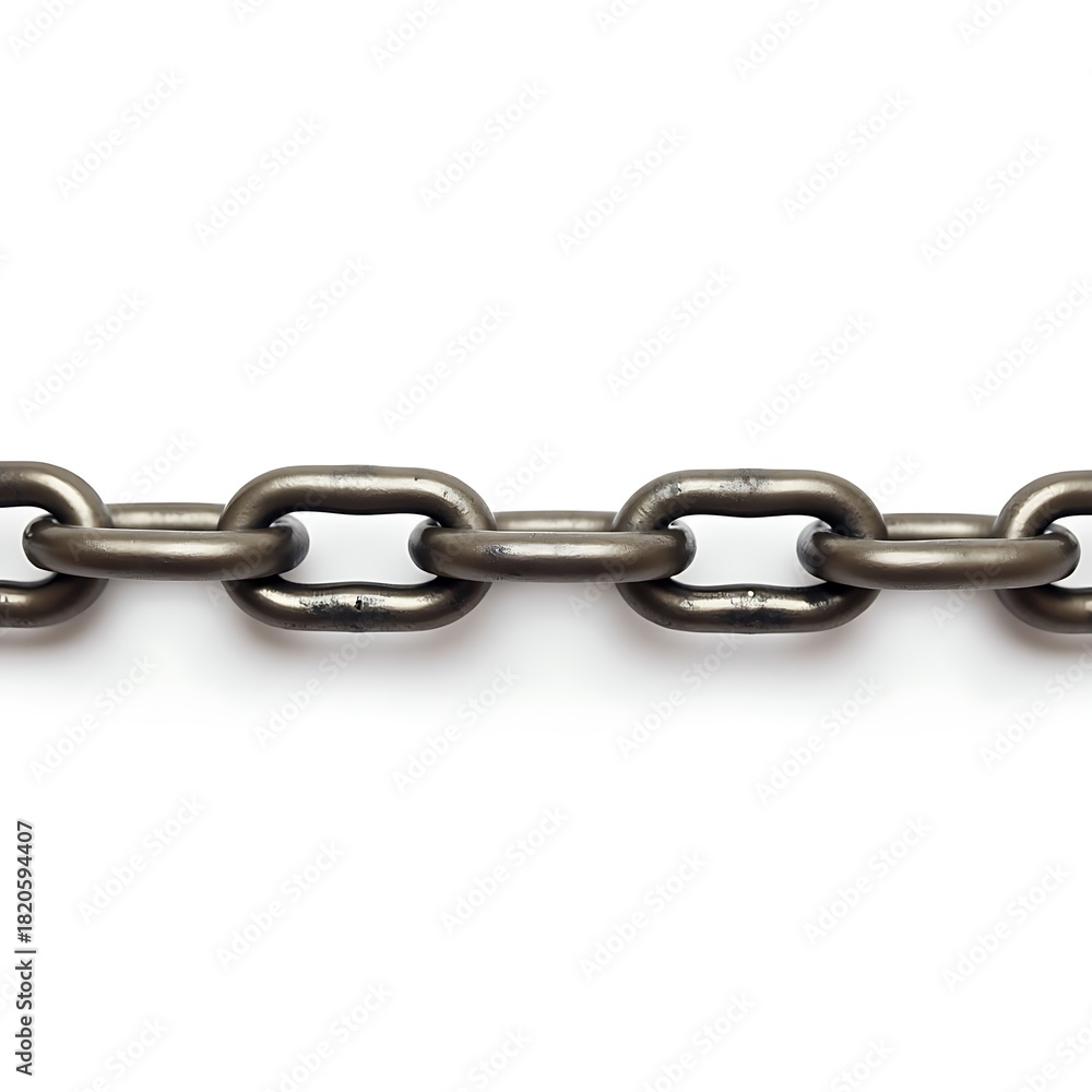 Fototapeta premium Metal Chain on White or Steel Chain Links