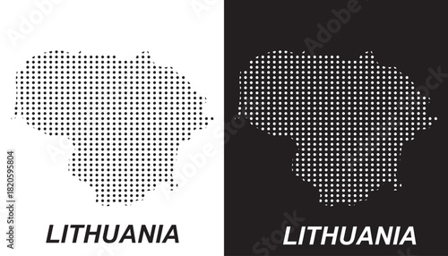 Lithuania Dot Map Vector, Digital Geometric Silhouette, Infographic Template, Point Scale Technology Concept, Baltic Europe Country EPS