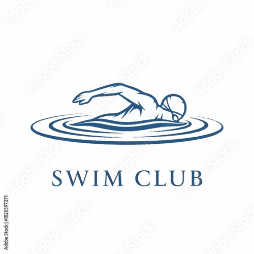 Swimmer in Action Creating Ripples in Water.