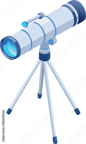 Isometric Illustration of an Astronomical Telescope