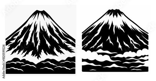 Iconic mount fuji snow-capped peak majestic volcano japanese mountain landscape art