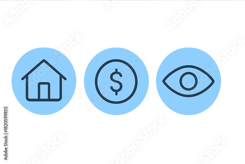 Essential concepts of home, finance, and visibility for modern business and web design