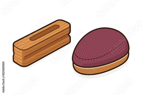 Traditional wooden chalkboard eraser block next to a modern oval felt whiteboard duster