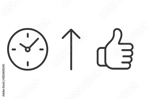 Time management success achievement with upward trend and positive feedback