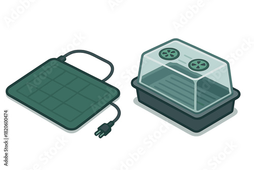 Heating mat and seed starting tray with humidity dome for indoor gardening and plant propagation