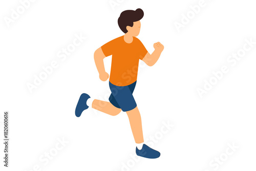 Energetic young athletic person running fast for fitness and health training