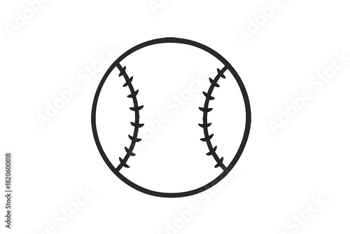 Classic baseball with stitching pattern used in professional sports games