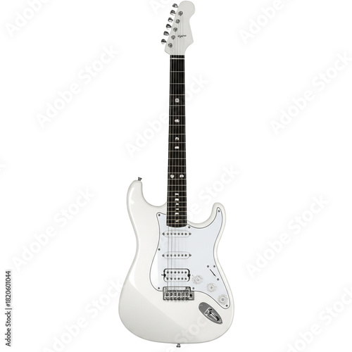 Pearl White Electric Guitar isolated transparent background