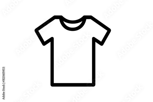 Simple outline icon of a casual short-sleeved T-shirt garment for fashion and apparel design projects