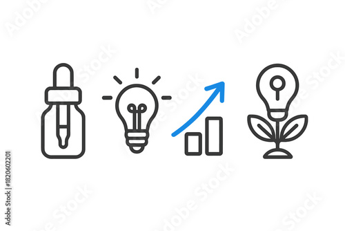 Scientific research, creative ideas, business growth, and sustainable innovation concepts