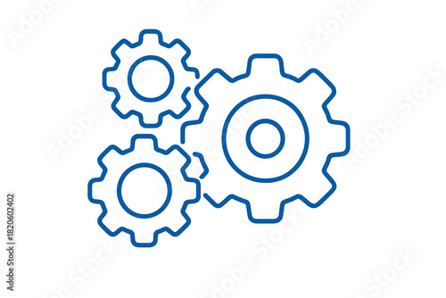 Three interlocking gears meshing together representing business process and configuration