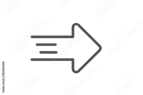 Fast forward or next action arrow icon pointing right, simple line style