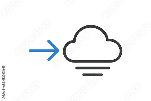 Digital graphic showing cloud data input and upload to a remote storage system
