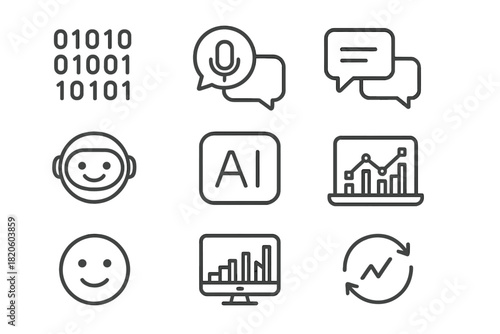 Artificial intelligence, machine learning, and data analysis technology concepts