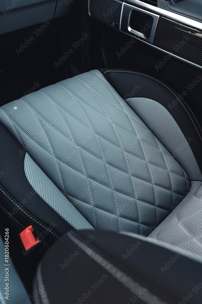 Obraz premium Comfortable car seat with modern quilted design found in a luxury vehicle