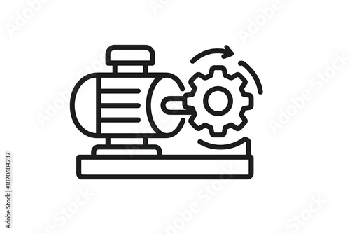 Electric motor driving a spinning gear mechanism for industrial automation